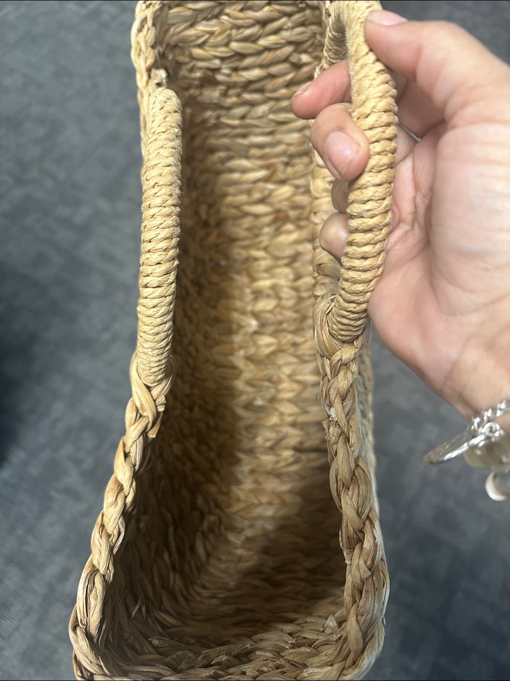 Large Handleheld Straw Tote Bag - Natural - Picture 6 of 12